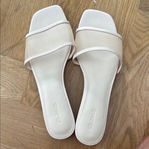Madewell Ecru Mesh Slides - Women's Size 8